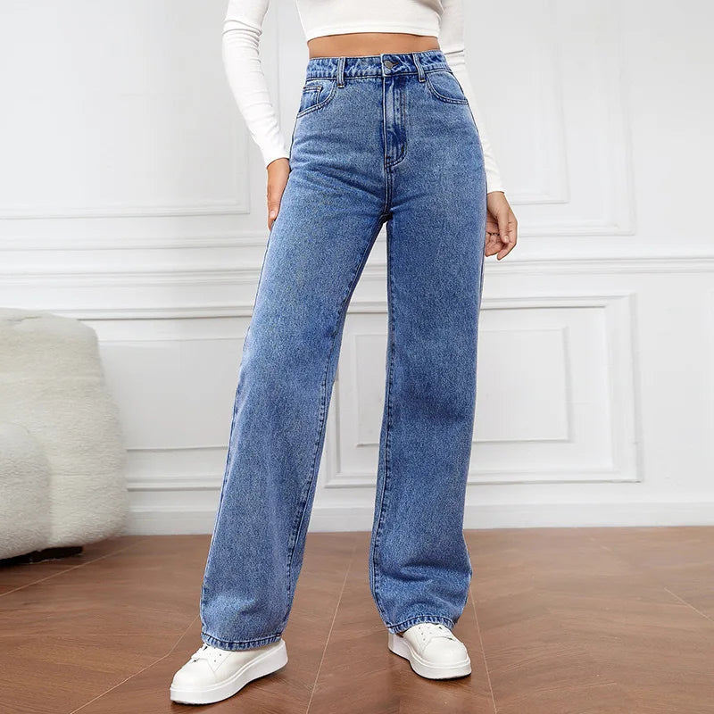 High-Rise Straight Jeans