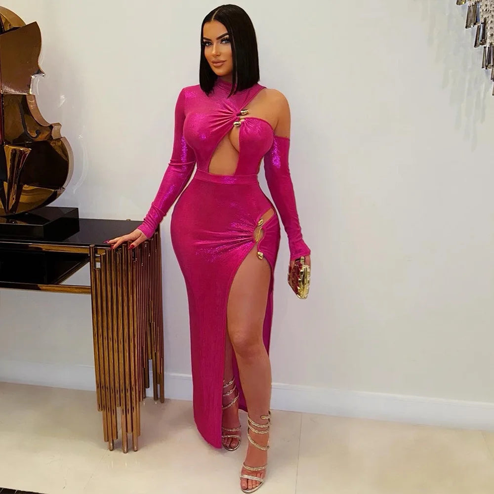 Hot Pink Siren Cutout Maxi