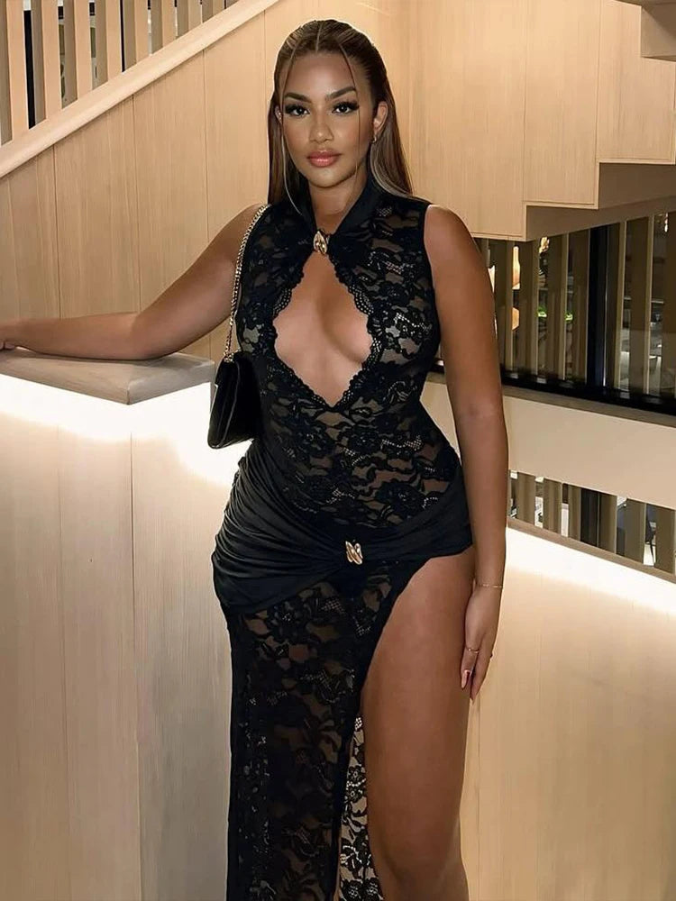 Sophistique Lace Evening Maxi