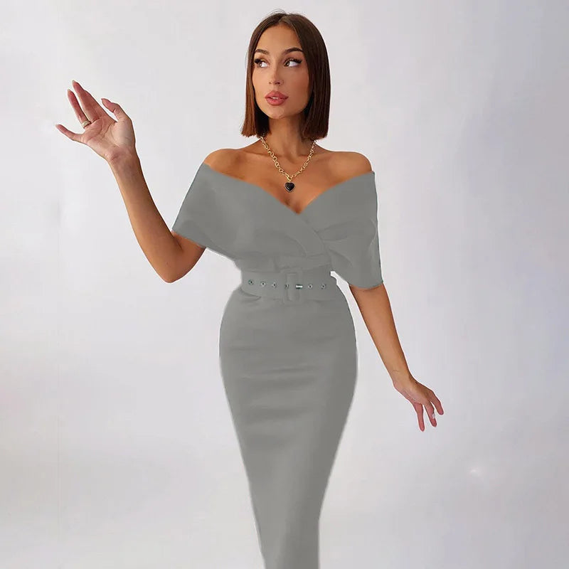 Timeless Off-Shoulder Midi