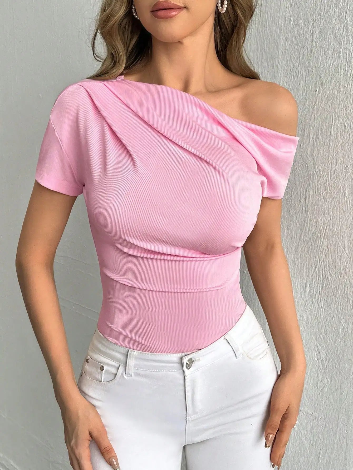 Bubblegum Off-Shoulder top