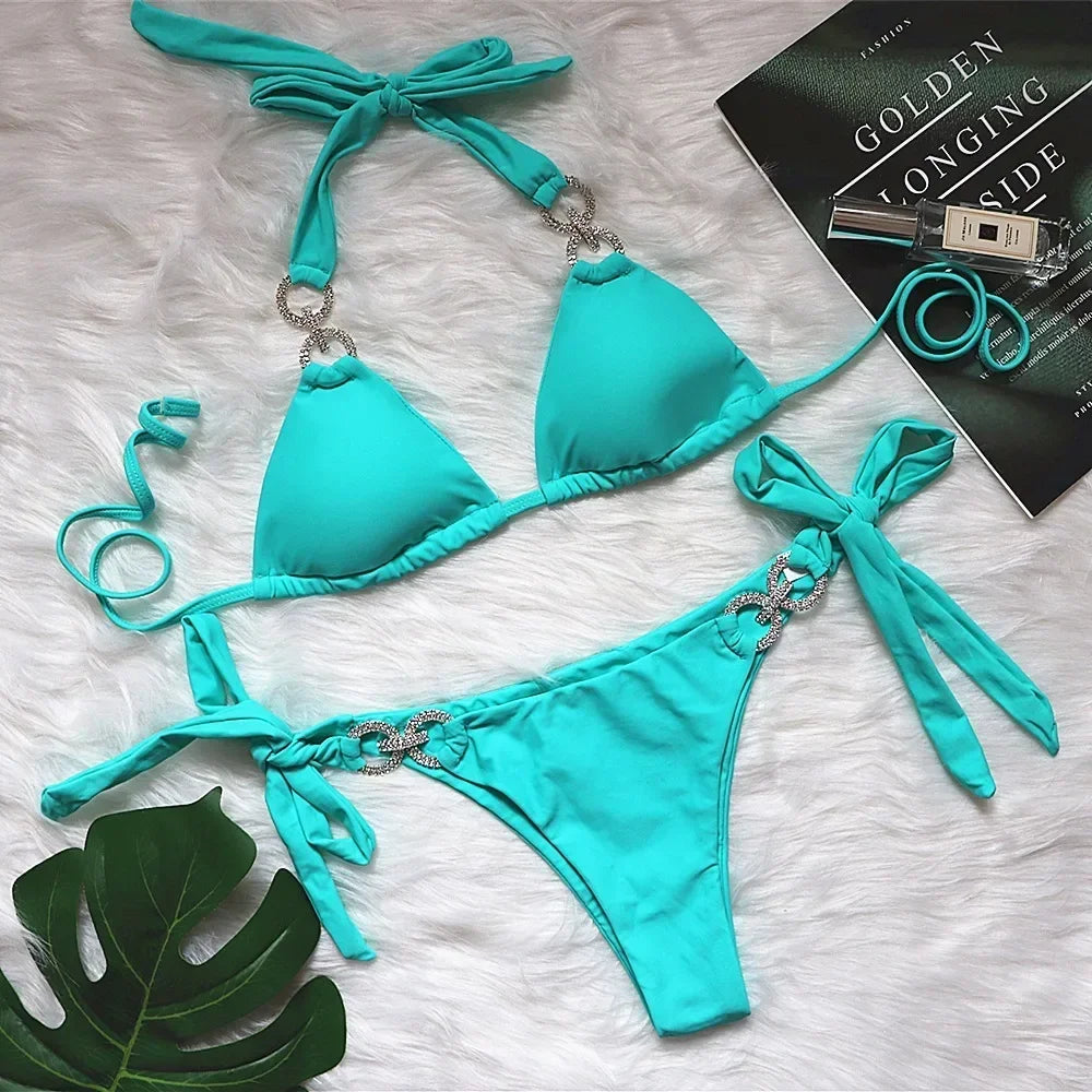 DazzleGlam Halter Bikini
