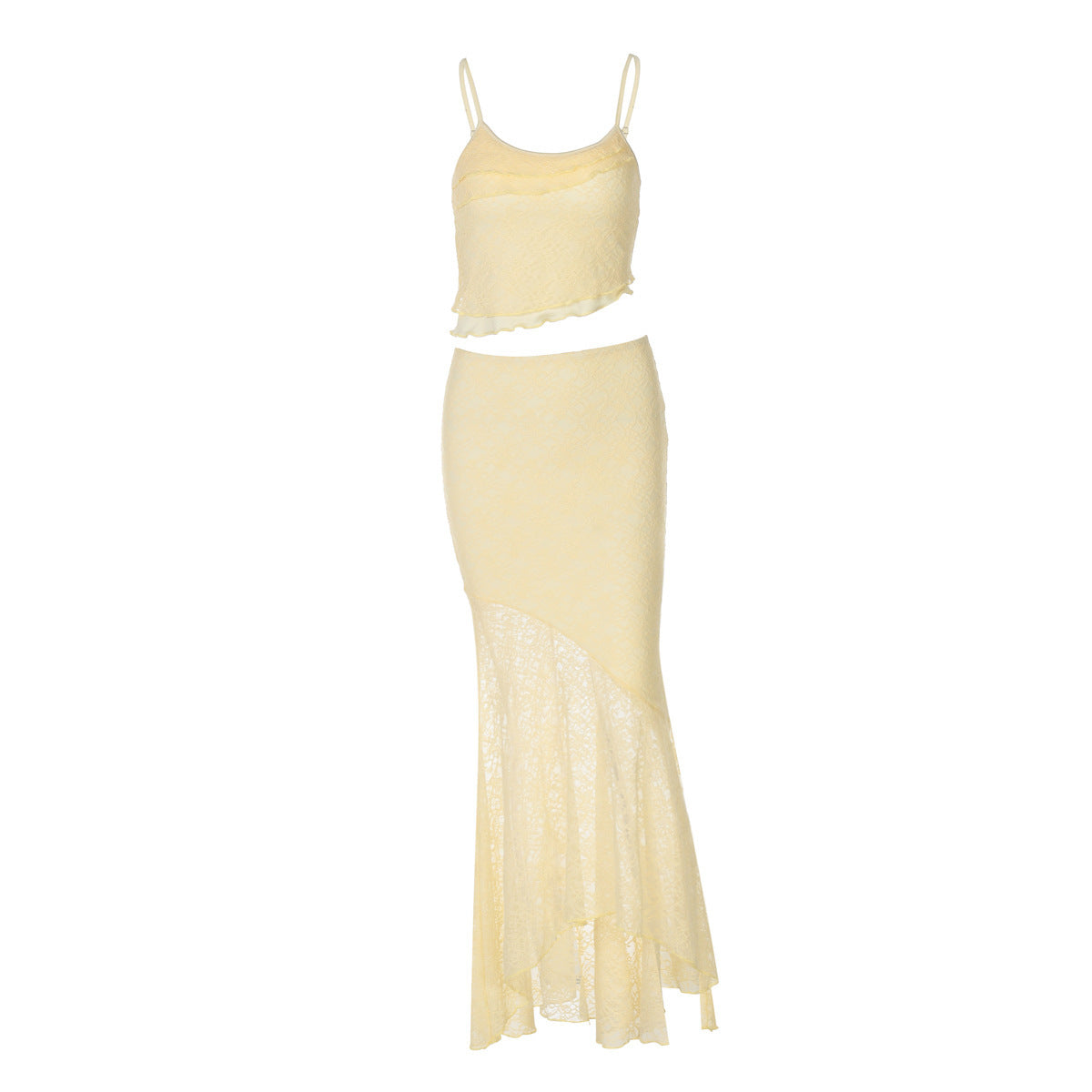 Golden Lace Cami & Skirt Duo