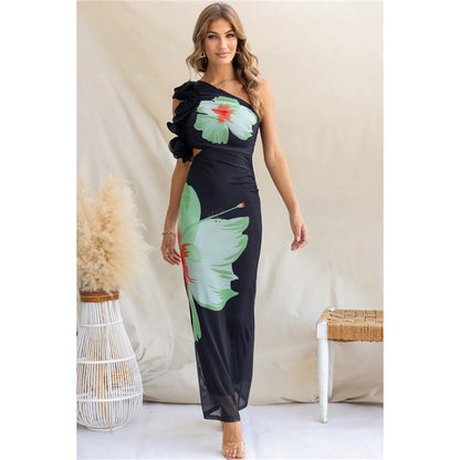 Petal Dance One-Shoulder Dress