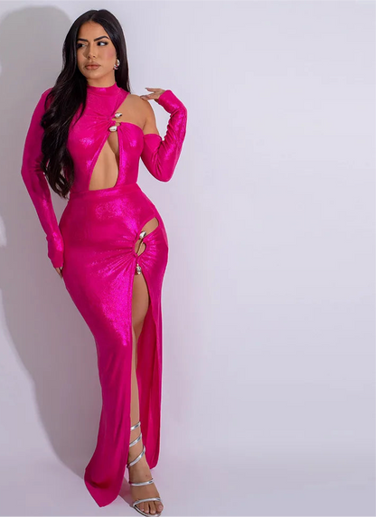 Hot Pink Siren Cutout Maxi