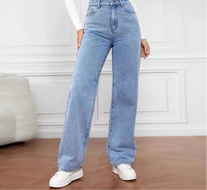 High-Rise Straight Jeans