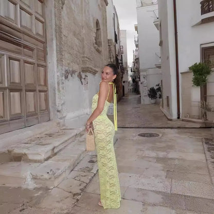 Lace Slip Maxi Dress Dollella