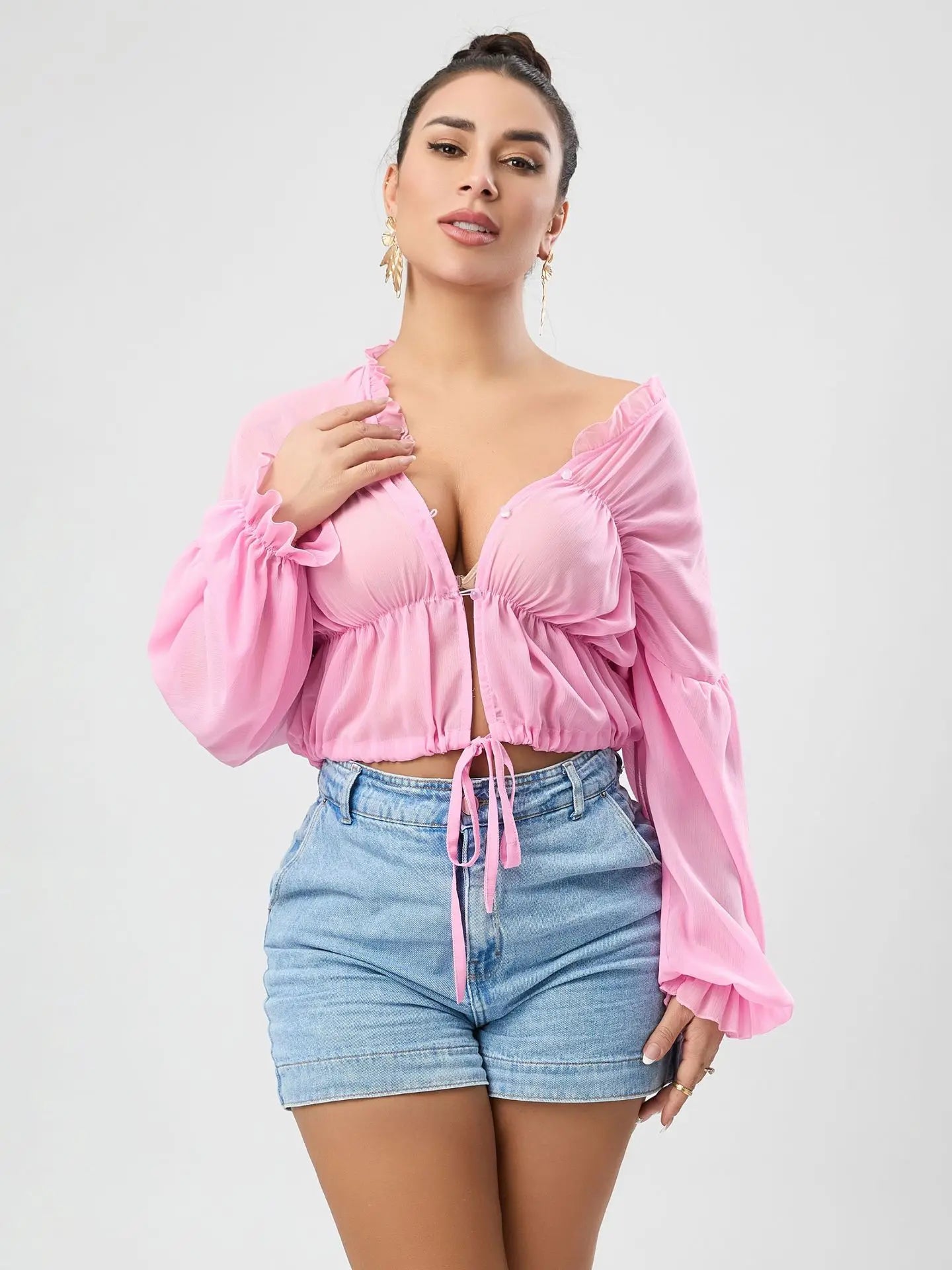 Vintage Puff Ruffle Blouse