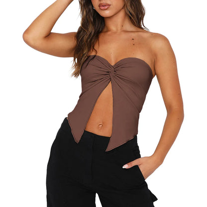 Peek-Front Tube Top