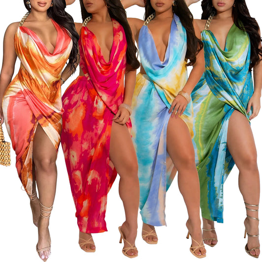 Satin Sway Backless Dress