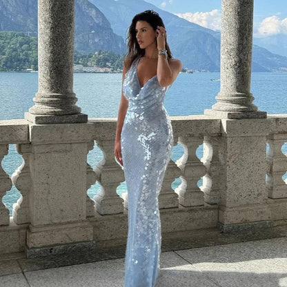 Frozen Sapphire Evening Dress Dollella