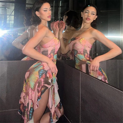 Butterfly Kiss High-Slit Midi