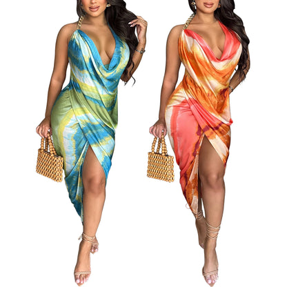 Satin Sway Backless Dress