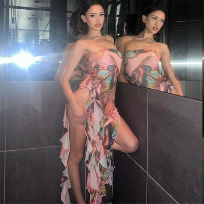 Butterfly Kiss High-Slit Midi