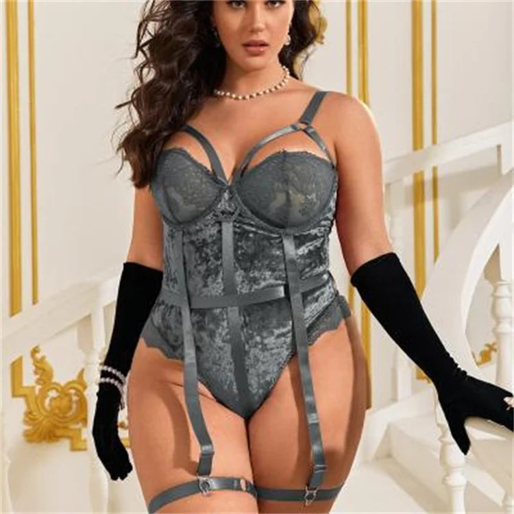 Curves in Velvet Bodysuit Dollella