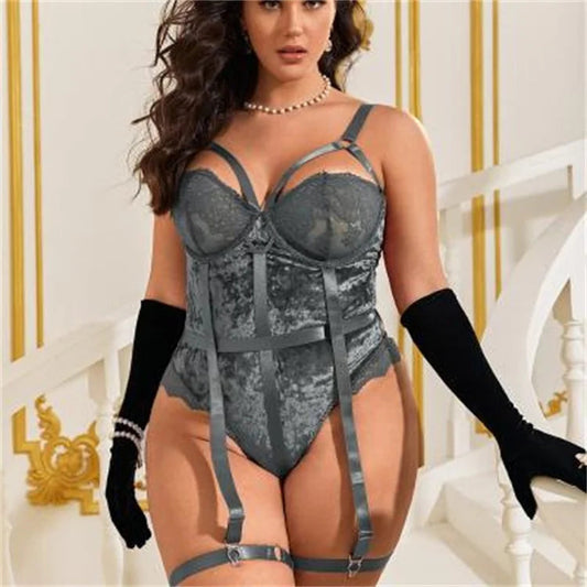 Curves in Velvet Bodysuit
