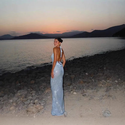 Frozen Sapphire Evening Dress Dollella