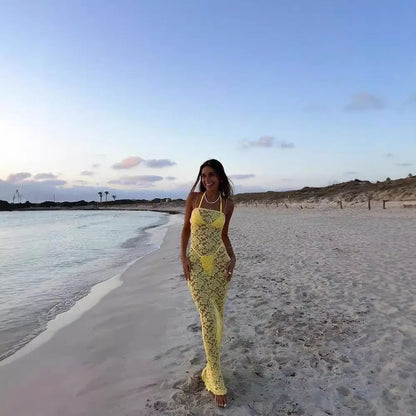 Lace Slip Maxi Dress Dollella