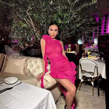 Fuchsia Flounce Dress Dollella
