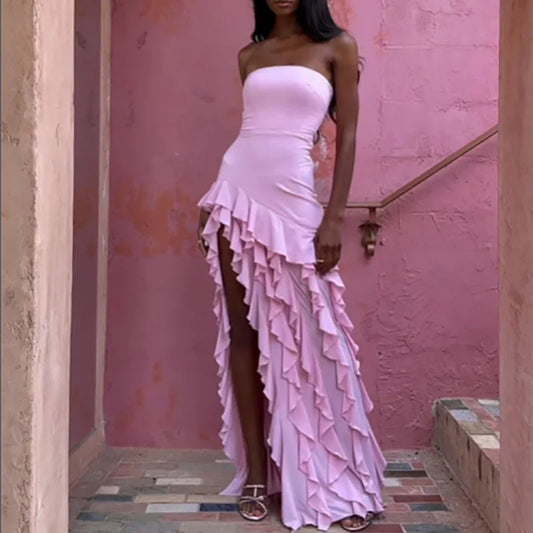 Goddess Glow Ruffle Dress