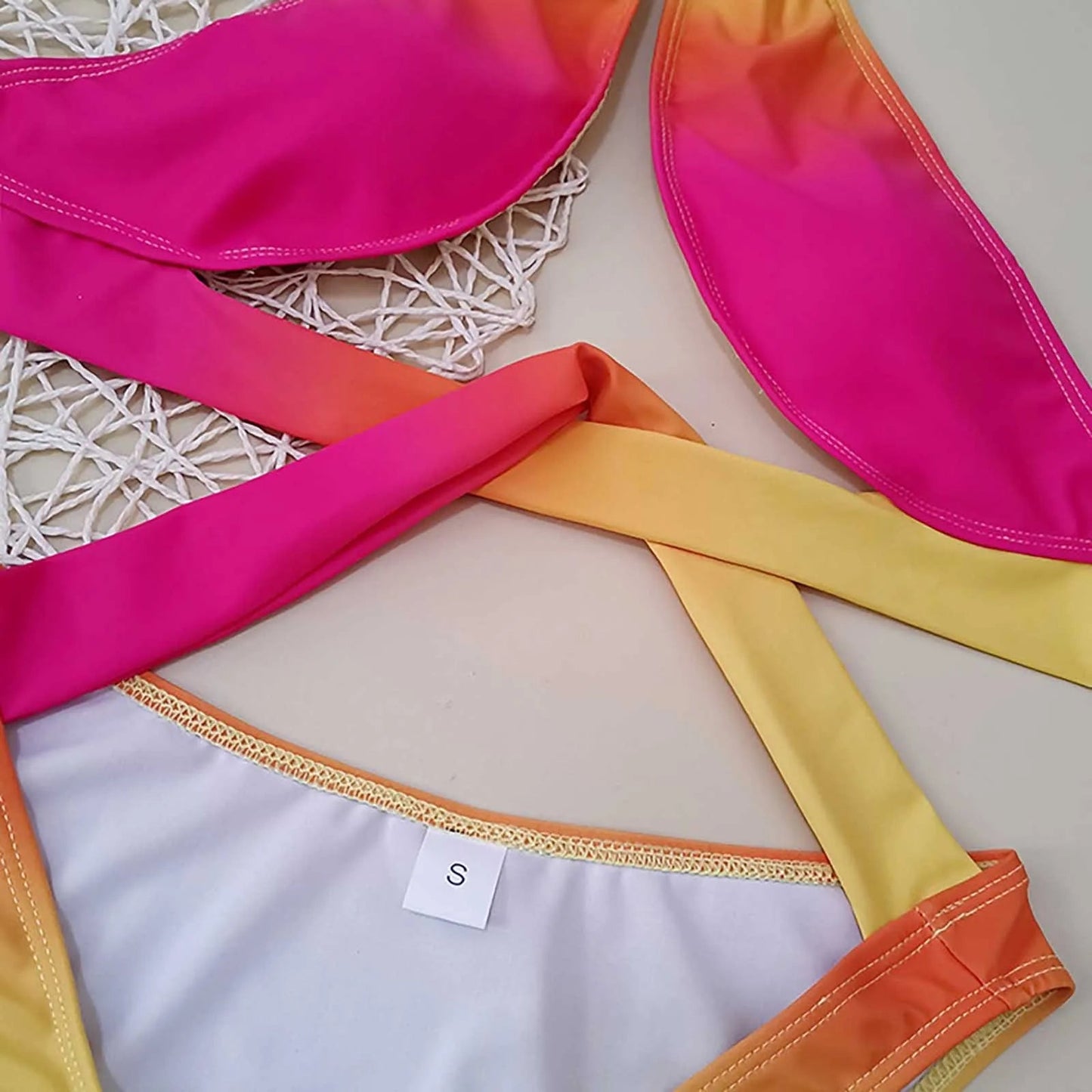 Ombre Cutout Halter Swimsuit Dollella
