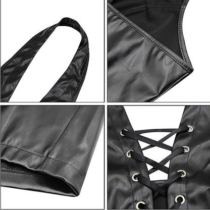 Faux Fierce Lace-Up Halter Crop
