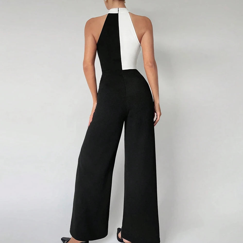 Two-Tone Halter Jumpsuit - Dollella