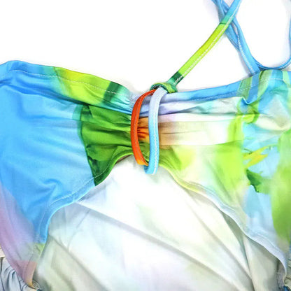 Rainbow Breeze Halter Maxi Dress Dollella
