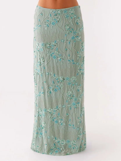 Petal & sparkle maxi skirt