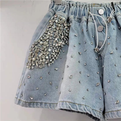 Diamond Fade Denim Shorts
