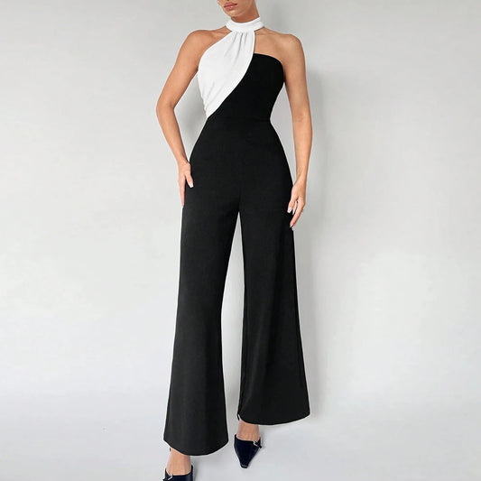 Two-Tone Halter Jumpsuit - Dollella