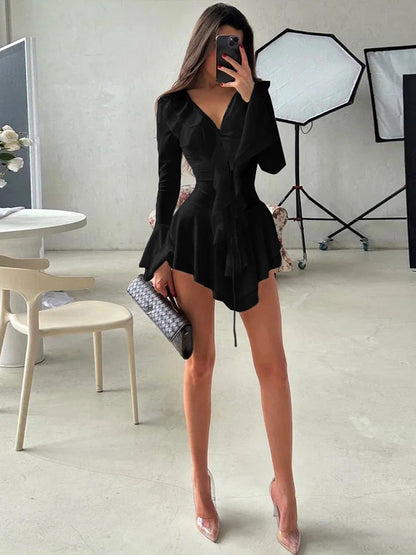 Evelyn Ruffle Hem Dress Dollella