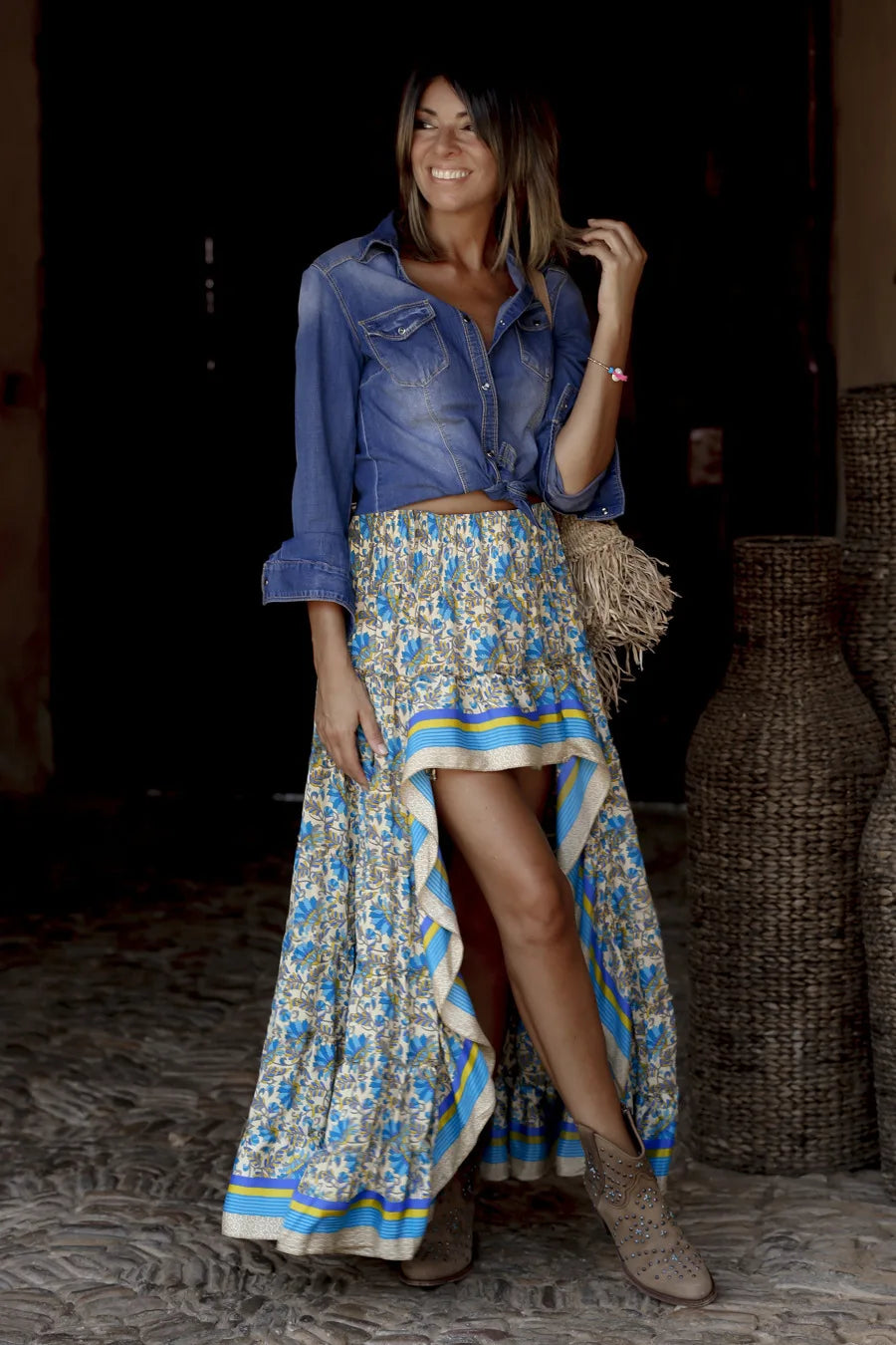 Boho Vibes Printed Maxi Skirt