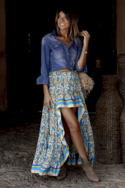 Boho Vibes Printed Maxi Skirt