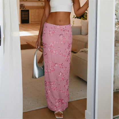 Sparkle Bloom Maxi Skirt Dollella