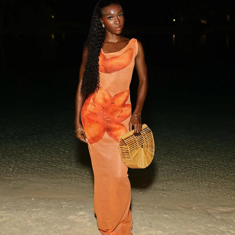 Tropical Radiance Maxi Dress - Dollella