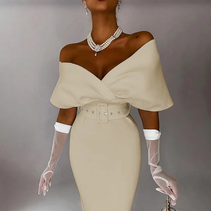 Timeless Off-Shoulder Midi