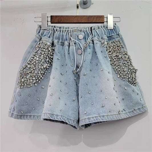 Diamond Fade Denim Shorts