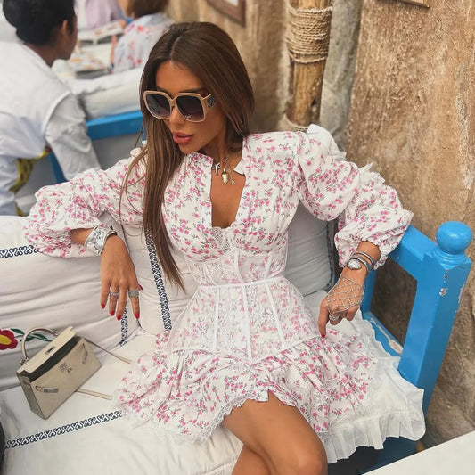 Chic garden party mini dress