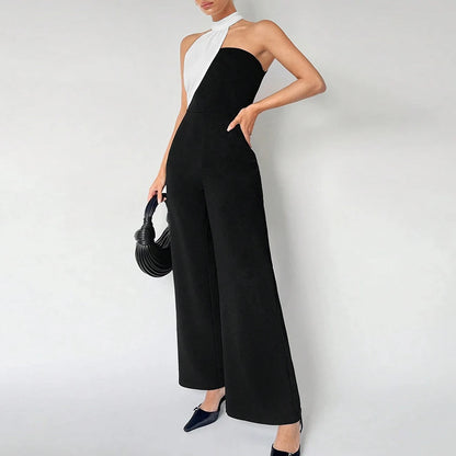 Two-Tone Halter Jumpsuit - Dollella