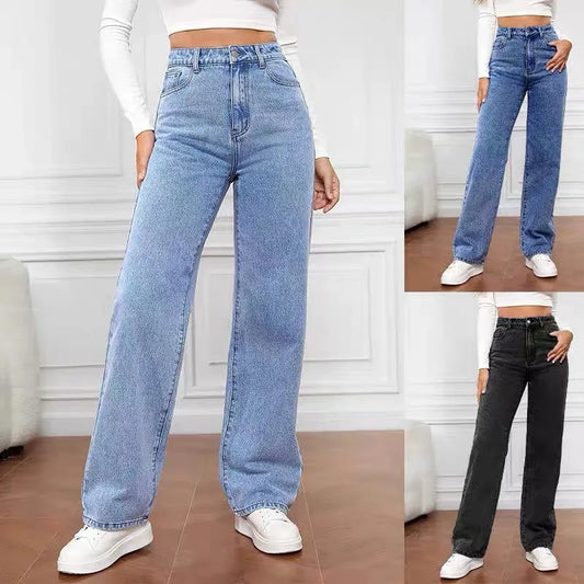 High-Rise Straight Jeans