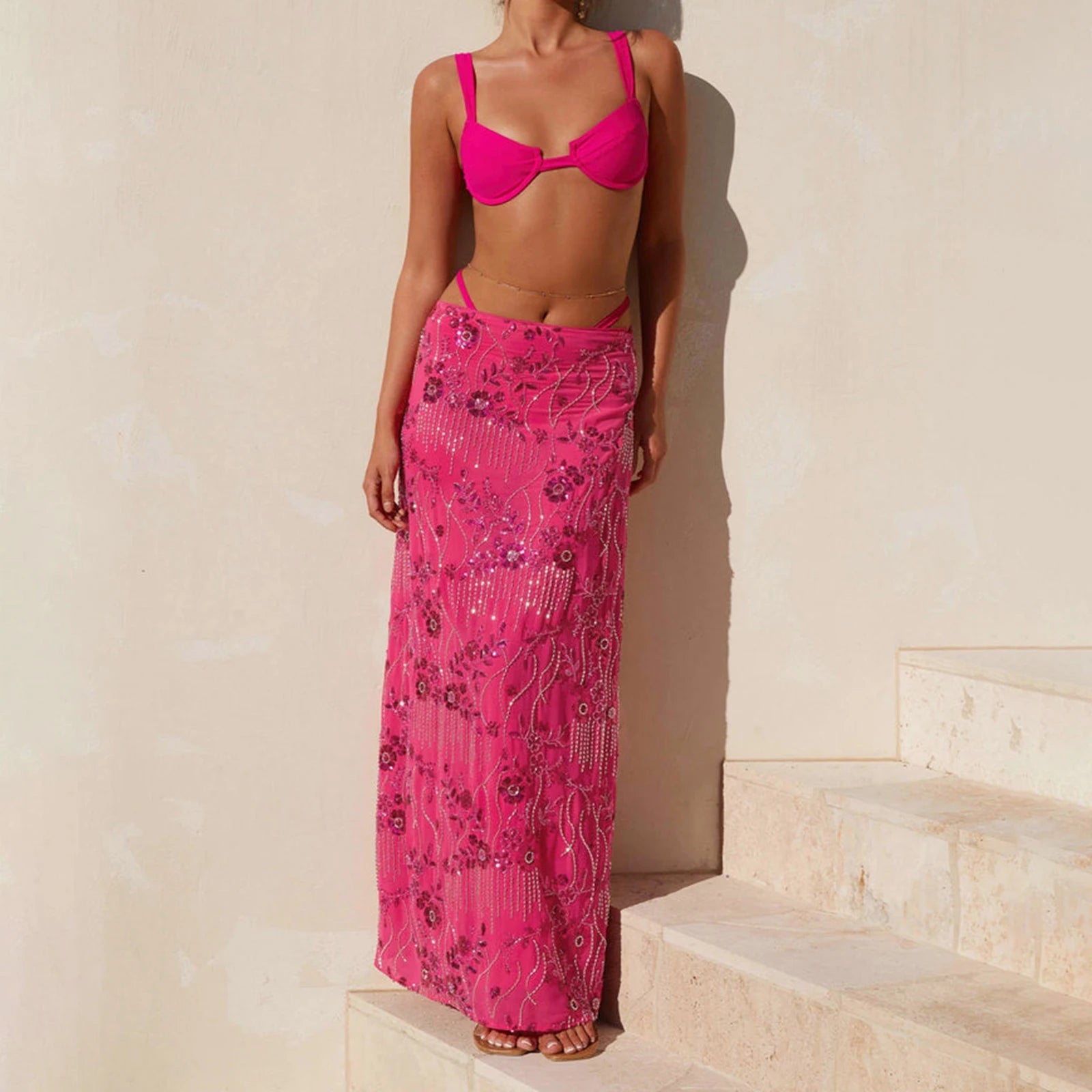 Sparkle Bloom Maxi Skirt Dollella