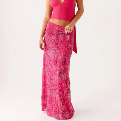 Sparkle Bloom Maxi Skirt Dollella