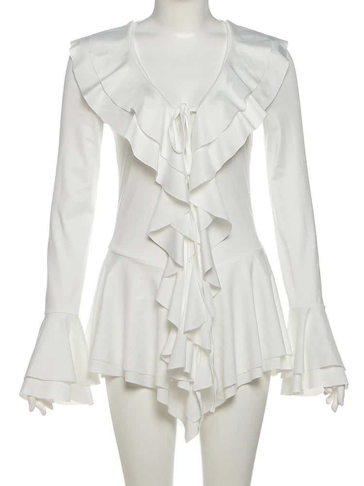 Evelyn Ruffle Hem Dress Dollella