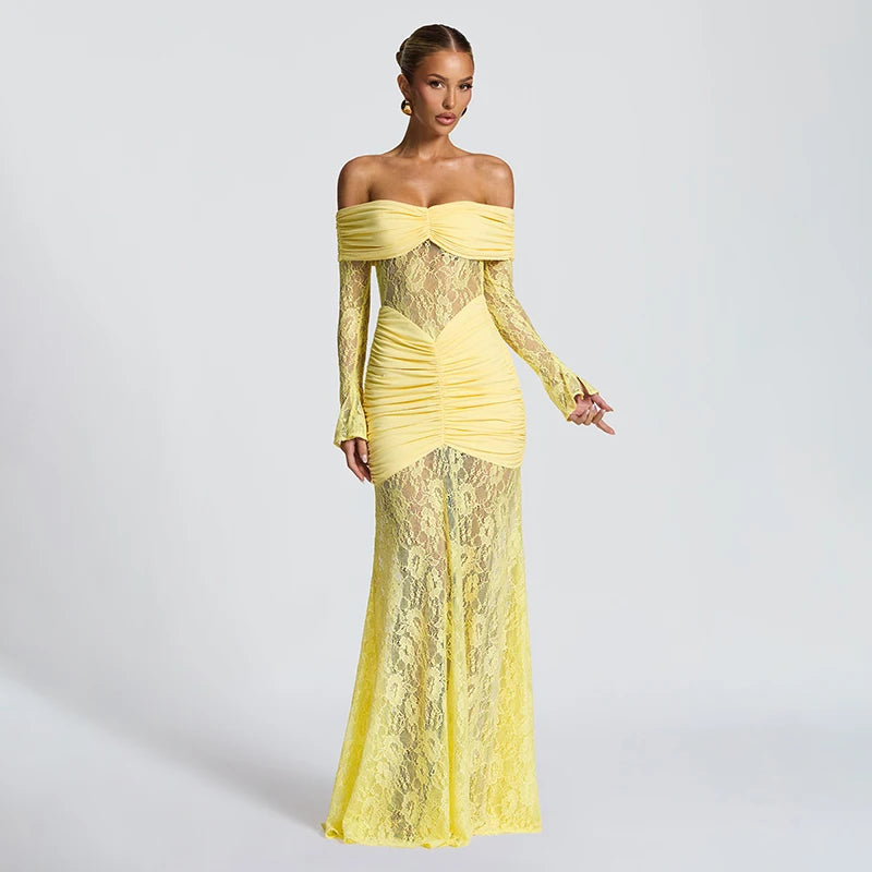 Marigold Majesty Lace Dress - Dollella
