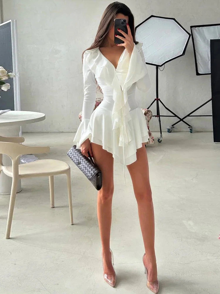 Evelyn Ruffle Hem Dress Dollella
