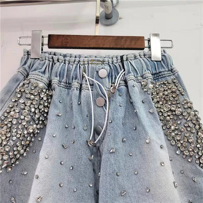 Diamond Fade Denim Shorts