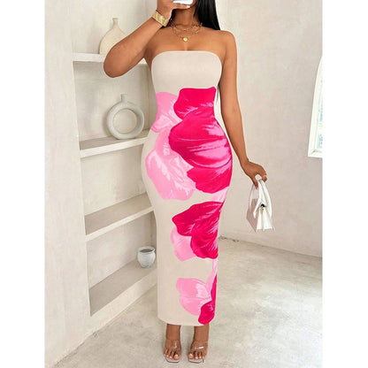 Sophia Bloom Strapless Dress