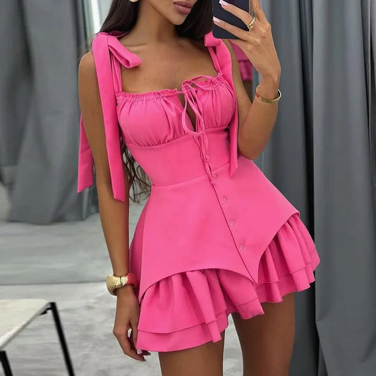 Lace up luxe mini