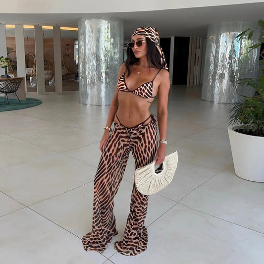 Boho Wave Bikini and Trouser Ensemble